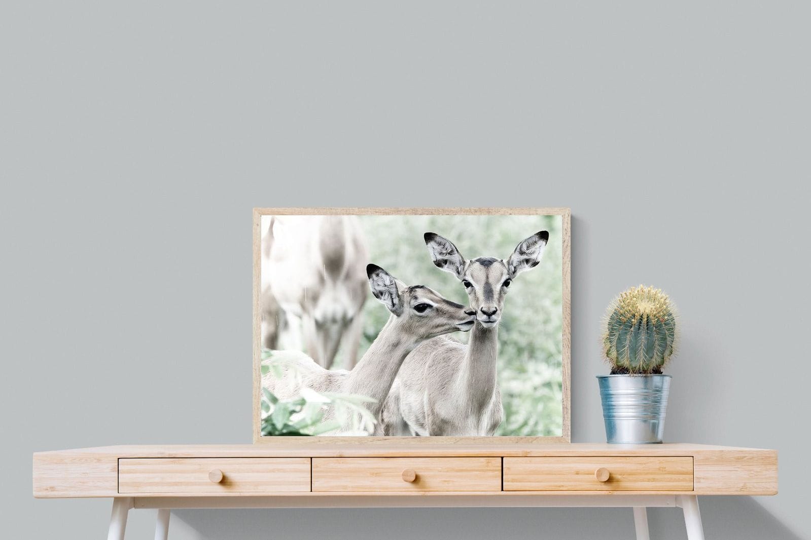 Impala Kisses-Wall_Art-80 x 60cm-Mounted Canvas-Wood-Pixalot