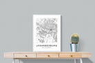 Johannesburg City Map-Wall_Art-60 x 80cm-Mounted Canvas-White-Pixalot