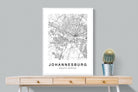 Johannesburg City Map-Wall_Art-75 x 100cm-Mounted Canvas-White-Pixalot
