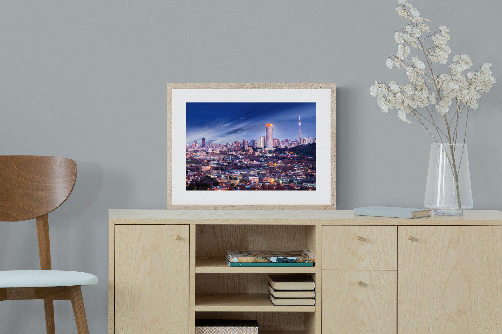 Johannesburg Panoramic-Wall_Art-60 x 45cm-Framed Print-Wood-Pixalot