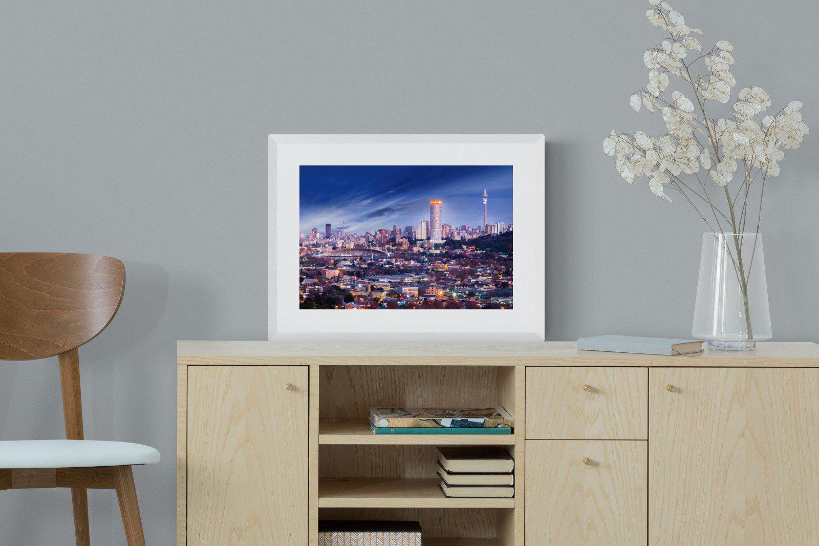 Johannesburg Panoramic-Wall_Art-60 x 45cm-Framed Print-White-Pixalot