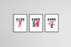 KAWS Family Set-Wall_Art-45 x 60cm (x3)-Framed Print-Black-Pixalot