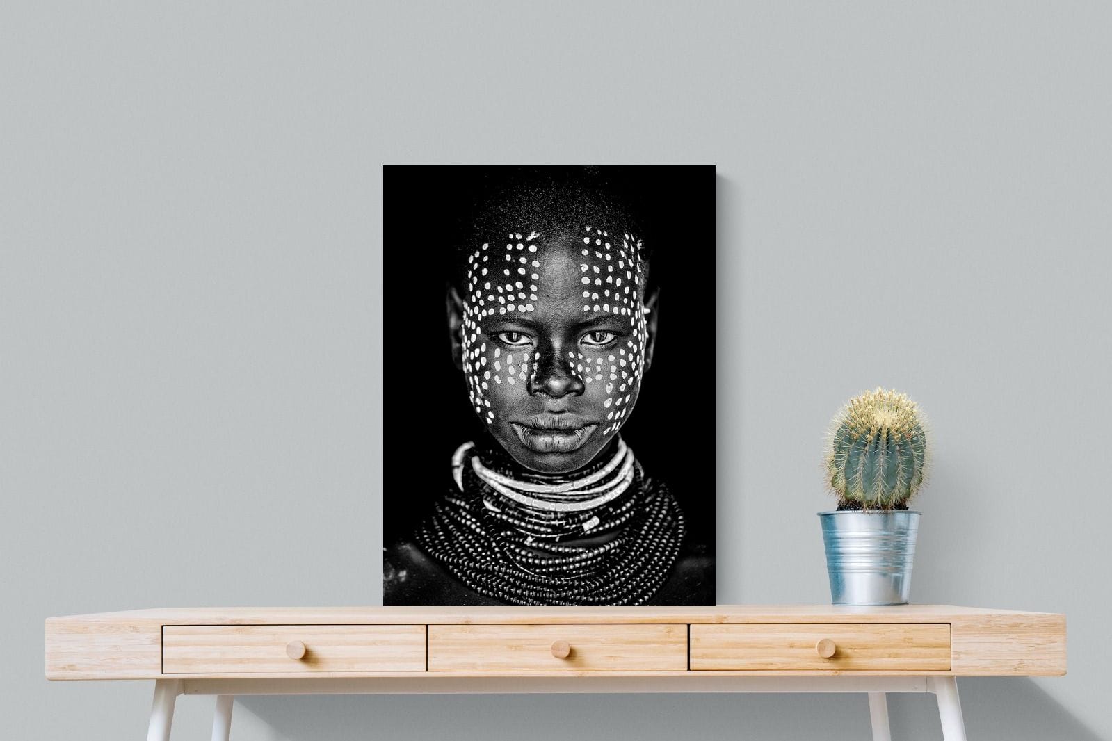 Karo Tribeswoman-Wall_Art-60 x 80cm-Mounted Canvas-No Frame-Pixalot