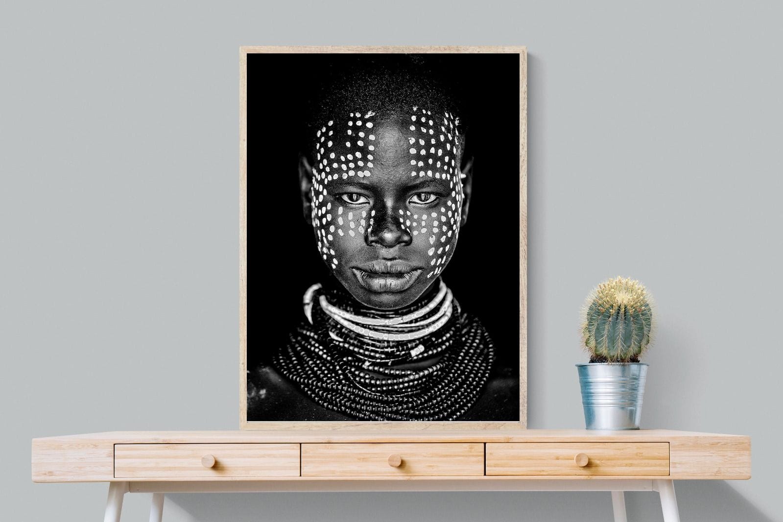 Karo Tribeswoman-Wall_Art-75 x 100cm-Mounted Canvas-Wood-Pixalot