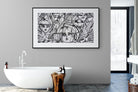 LA Street Art-Wall_Art-180 x 110cm-Framed Print-Black-Pixalot
