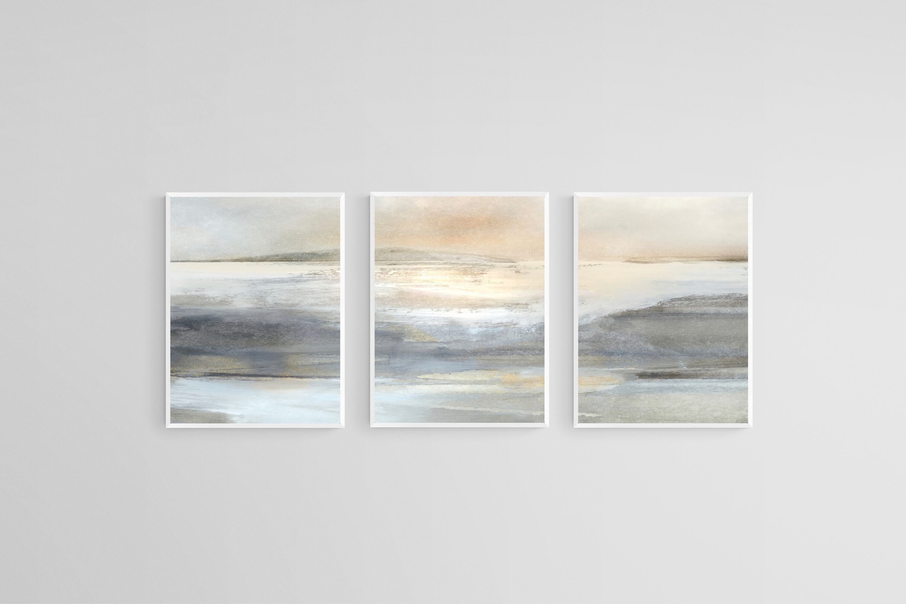 Land Set-Wall_Art-45 x 60cm (x3)-Mounted Canvas-White-Pixalot