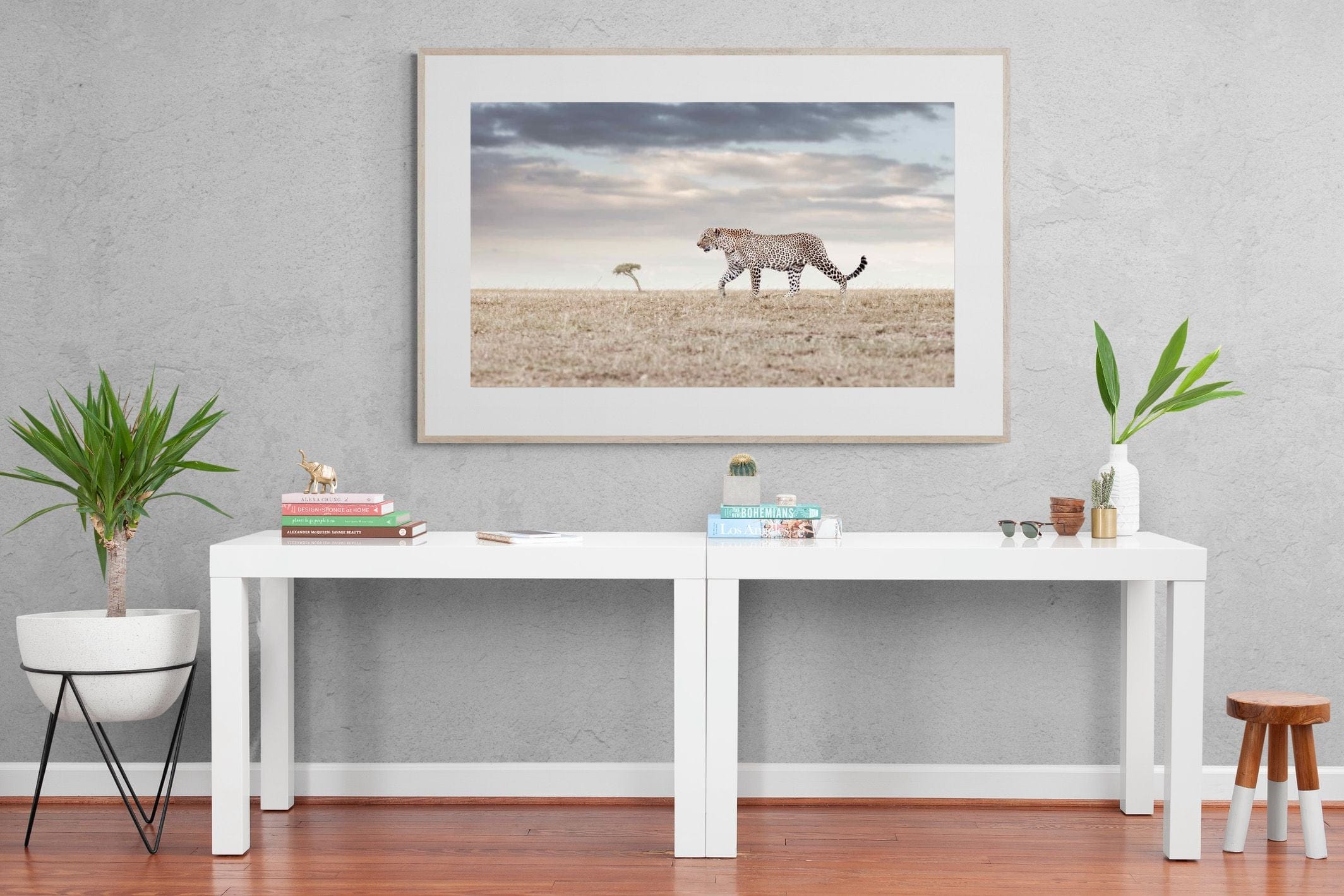 Leopard Prowl-Wall_Art-150 x 100cm-Framed Print-Wood-Pixalot