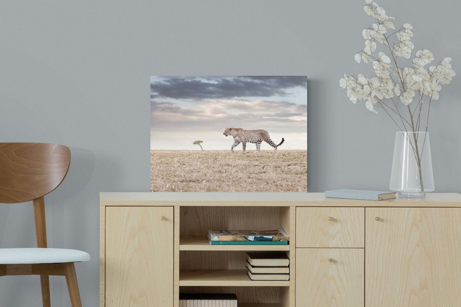 Leopard Prowl-Wall_Art-60 x 45cm-Mounted Canvas-No Frame-Pixalot