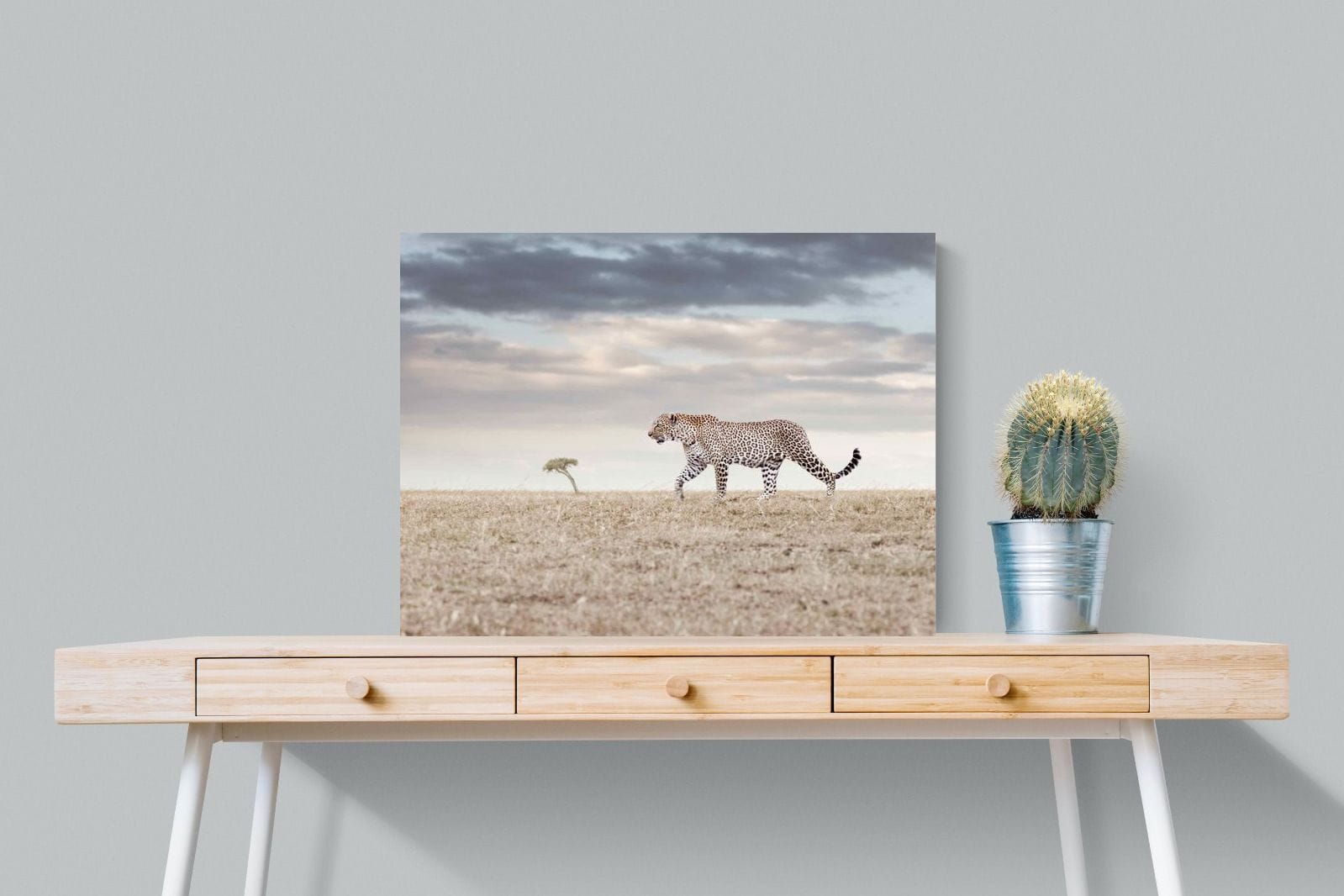 Leopard Prowl-Wall_Art-80 x 60cm-Mounted Canvas-No Frame-Pixalot