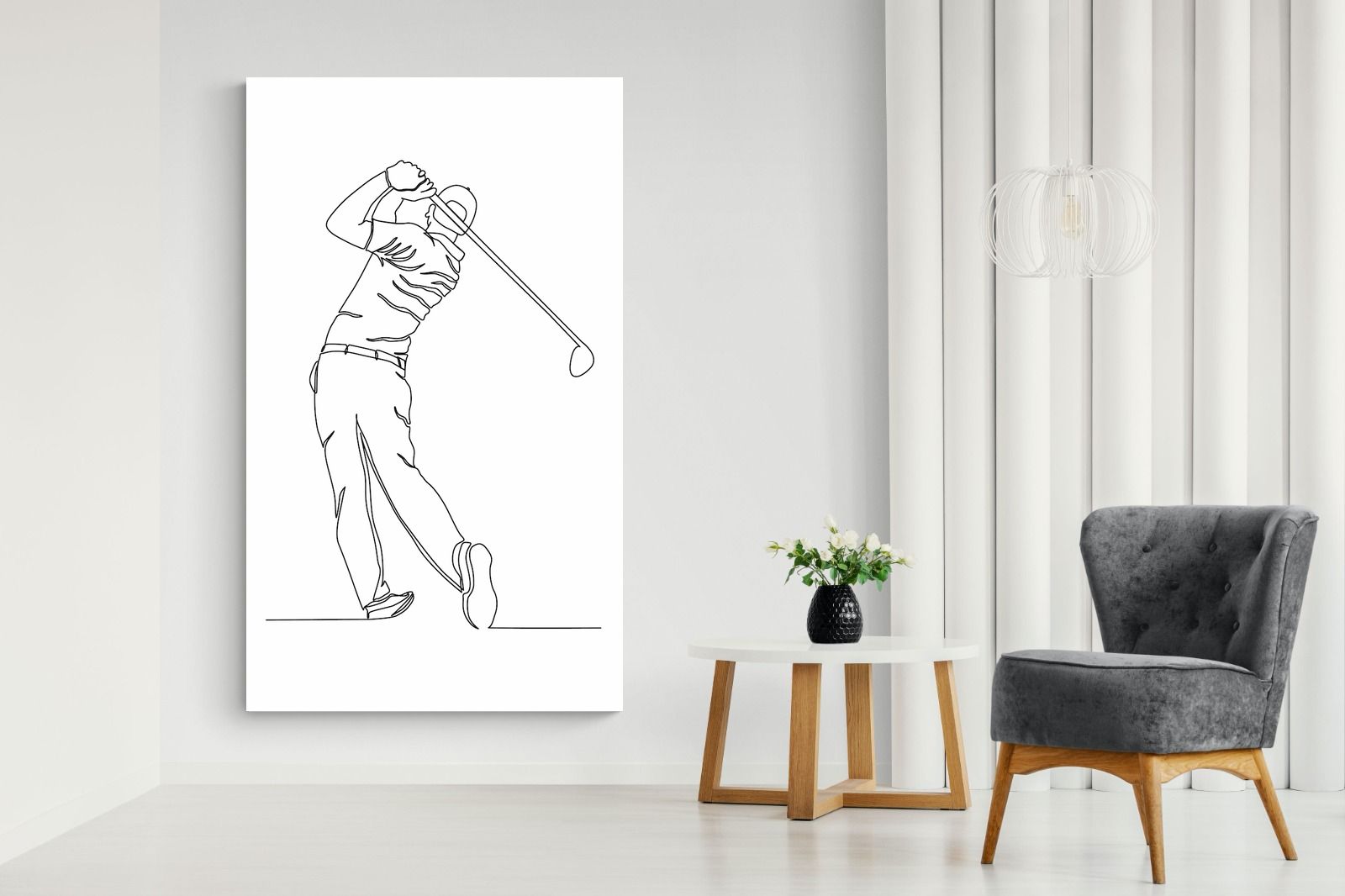 Pixalot Line Drawn Golfer