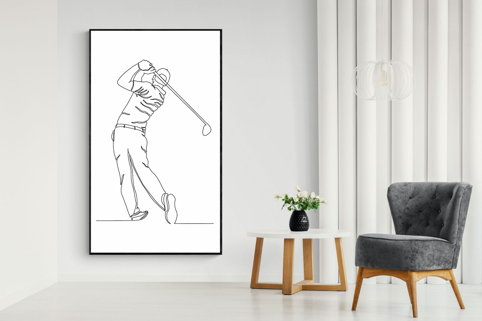 Pixalot Line Drawn Golfer