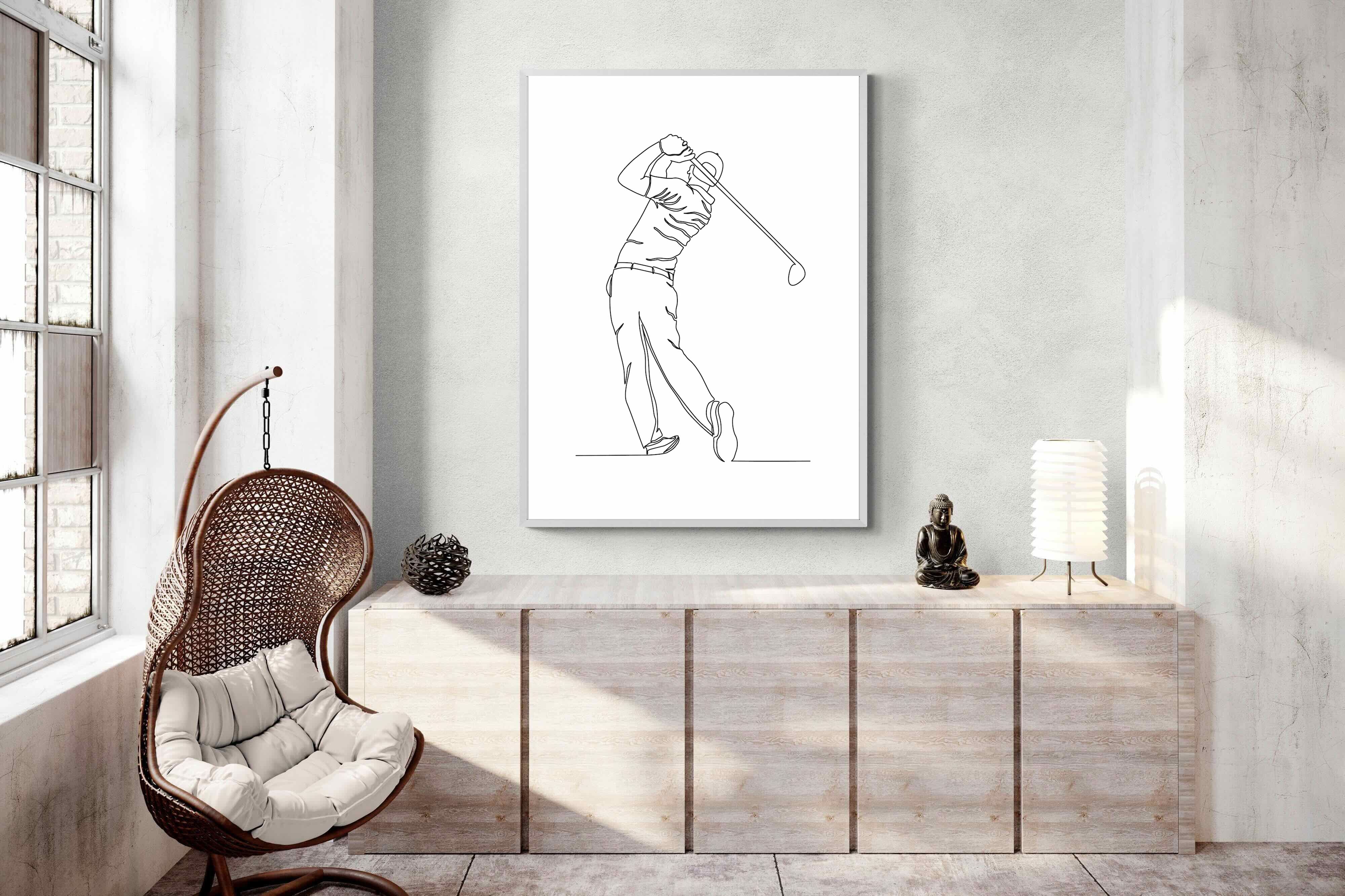 Pixalot Line Drawn Golfer