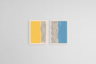 Lines with Yellow & Blue Set-Wall_Art-45 x 60cm (x2)-Mounted Canvas-No Frame-Pixalot