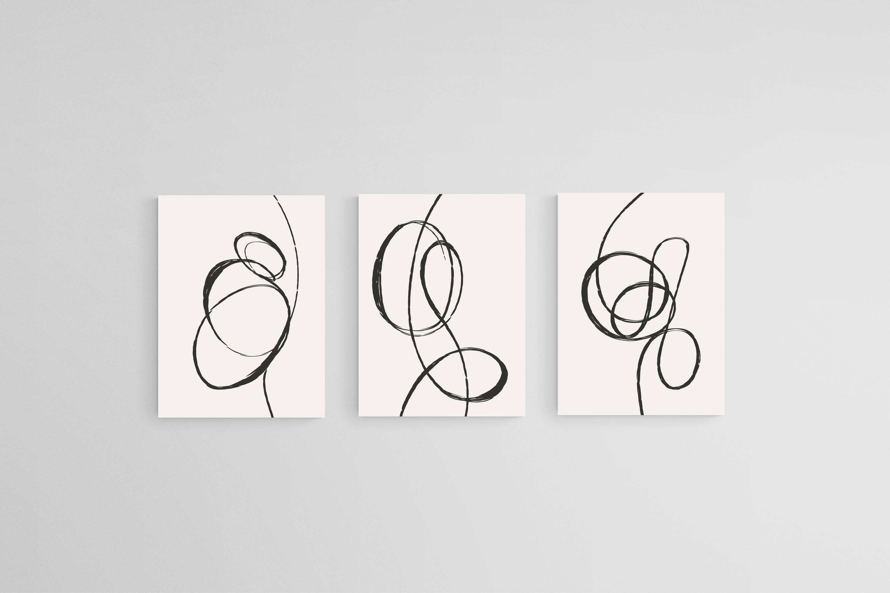 Loop The Loop Set-Wall_Art-45 x 60cm (x3)-Mounted Canvas-No Frame-Pixalot