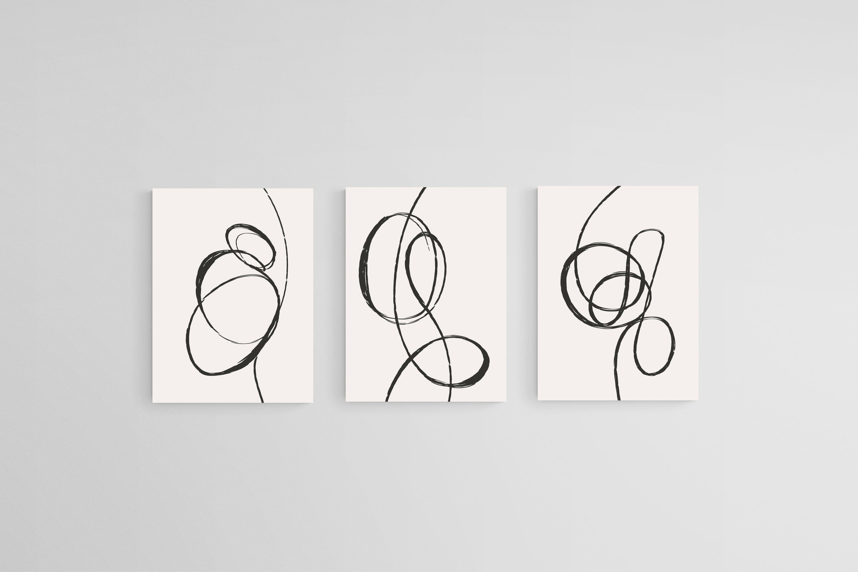 Loop The Loop Set-Wall_Art-45 x 60cm (x3)-Mounted Canvas-No Frame-Pixalot