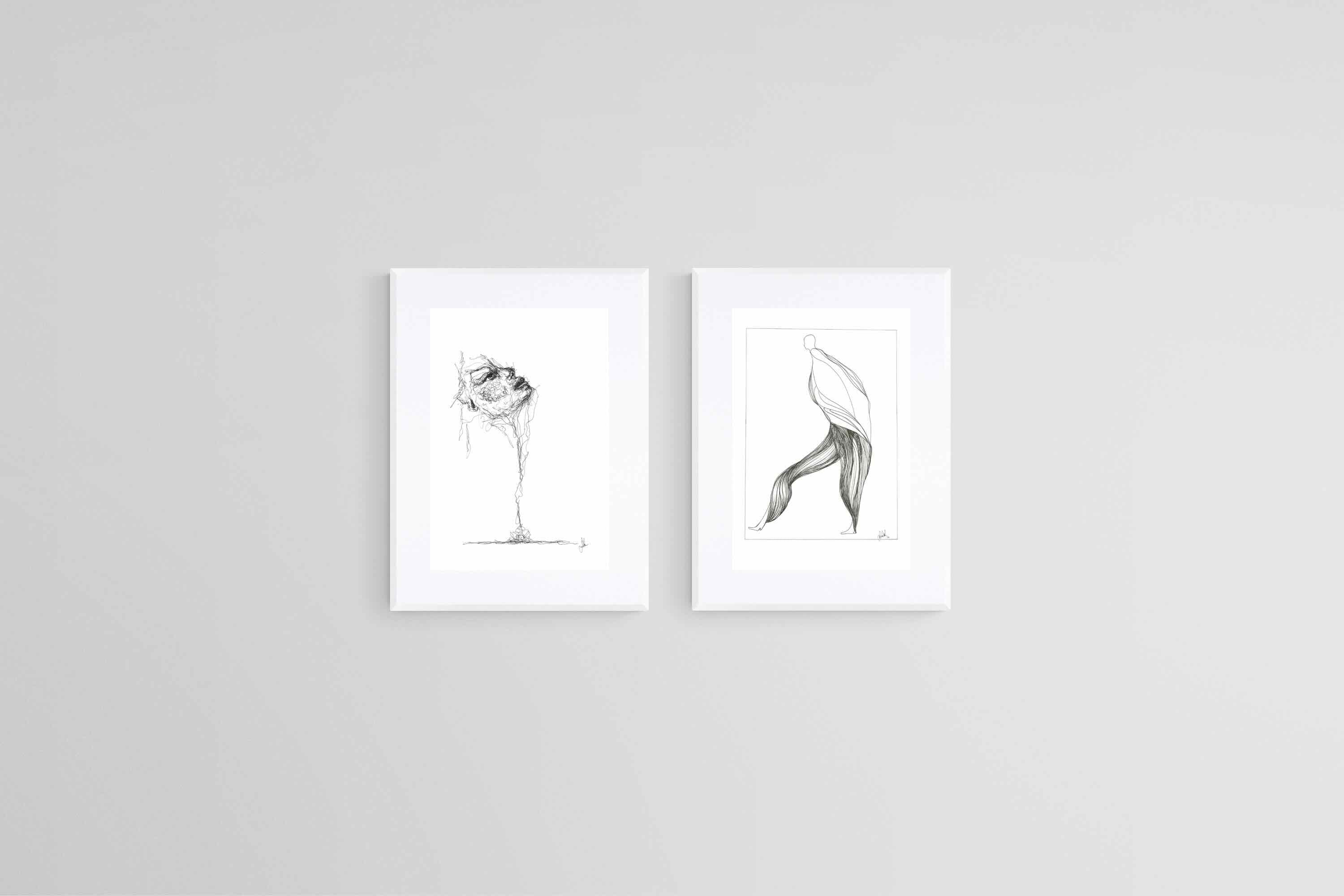 Lor Muller Set-Wall_Art-45 x 60cm (x2)-Framed Print-White-Pixalot