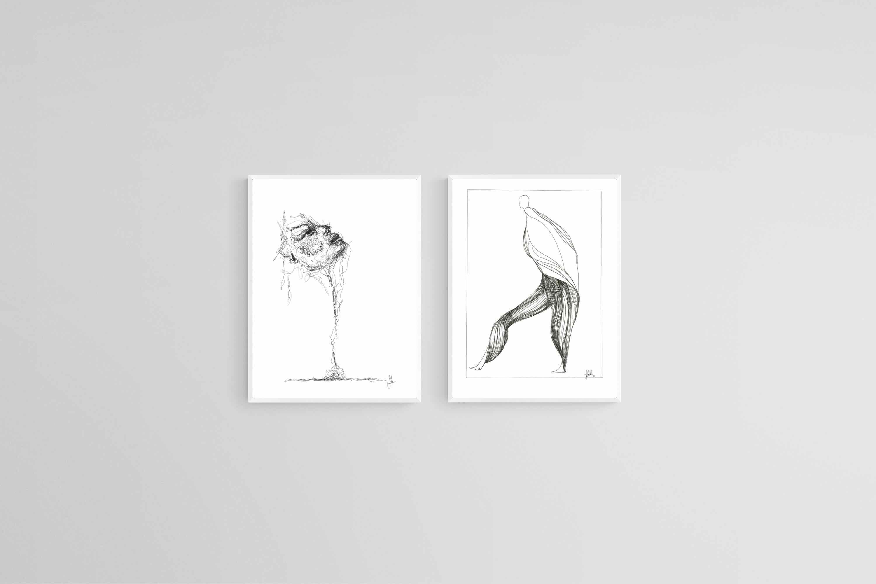 Lor Muller Set-Wall_Art-45 x 60cm (x2)-Mounted Canvas-White-Pixalot