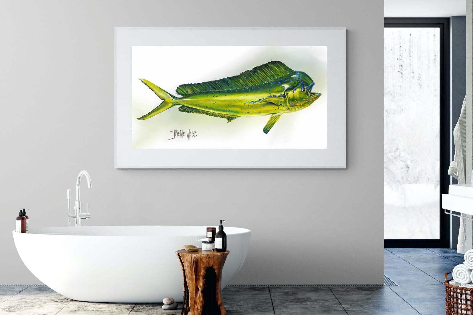 Mahi Mahi-Wall_Art-180 x 110cm-Framed Print-White-Pixalot