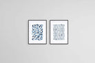 Minimal Blue & White Set-Wall_Art-45 x 60cm (x2)-Framed Print-Black-Pixalot