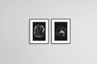 Monochrome Fluidity Set-Wall_Art-45 x 60cm (x2)-Framed Print-Black-Pixalot