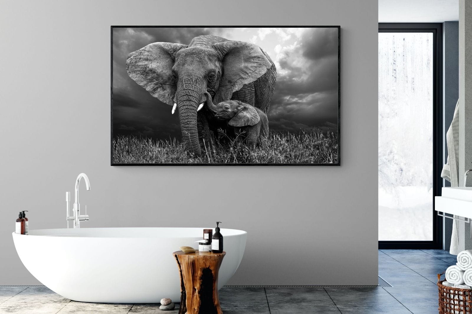 Mother's Thunder-Wall_Art-180 x 110cm-Mounted Canvas-Black-Pixalot