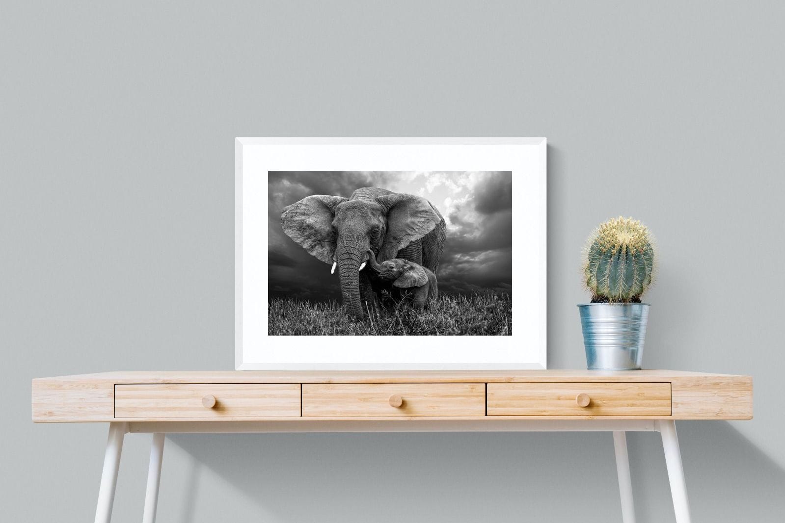 Mother's Thunder-Wall_Art-80 x 60cm-Framed Print-White-Pixalot