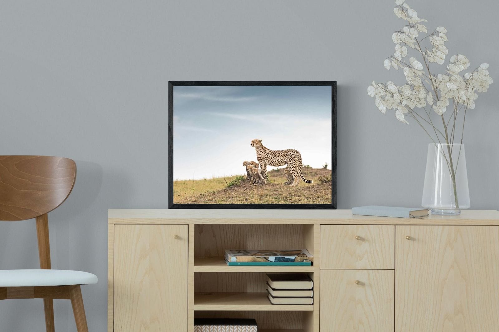 Mum & Cubs-Wall_Art-60 x 45cm-Mounted Canvas-Black-Pixalot