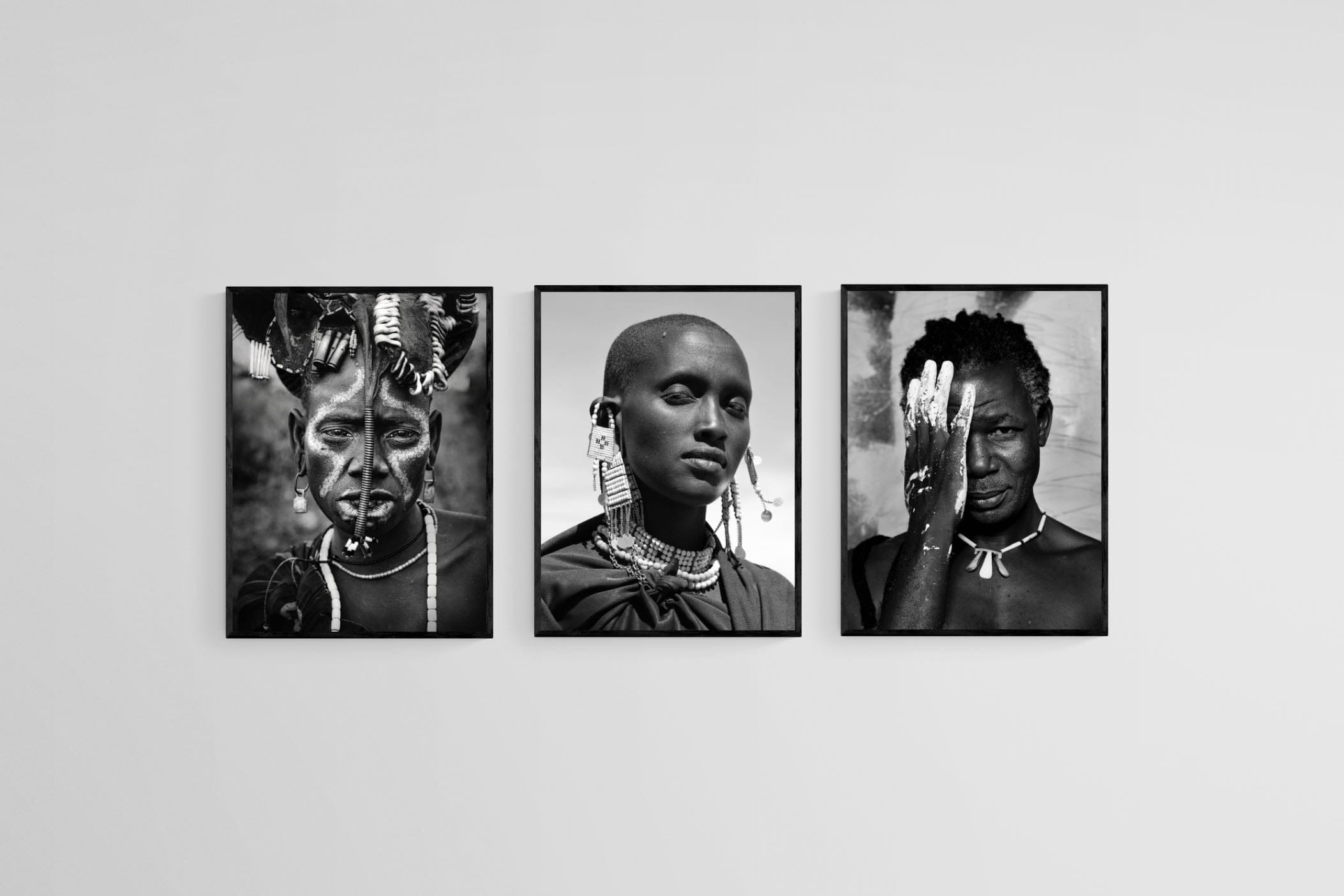 My Africa-Wall_Art-45 x 60cm (x3)-Mounted Canvas-Black-Pixalot