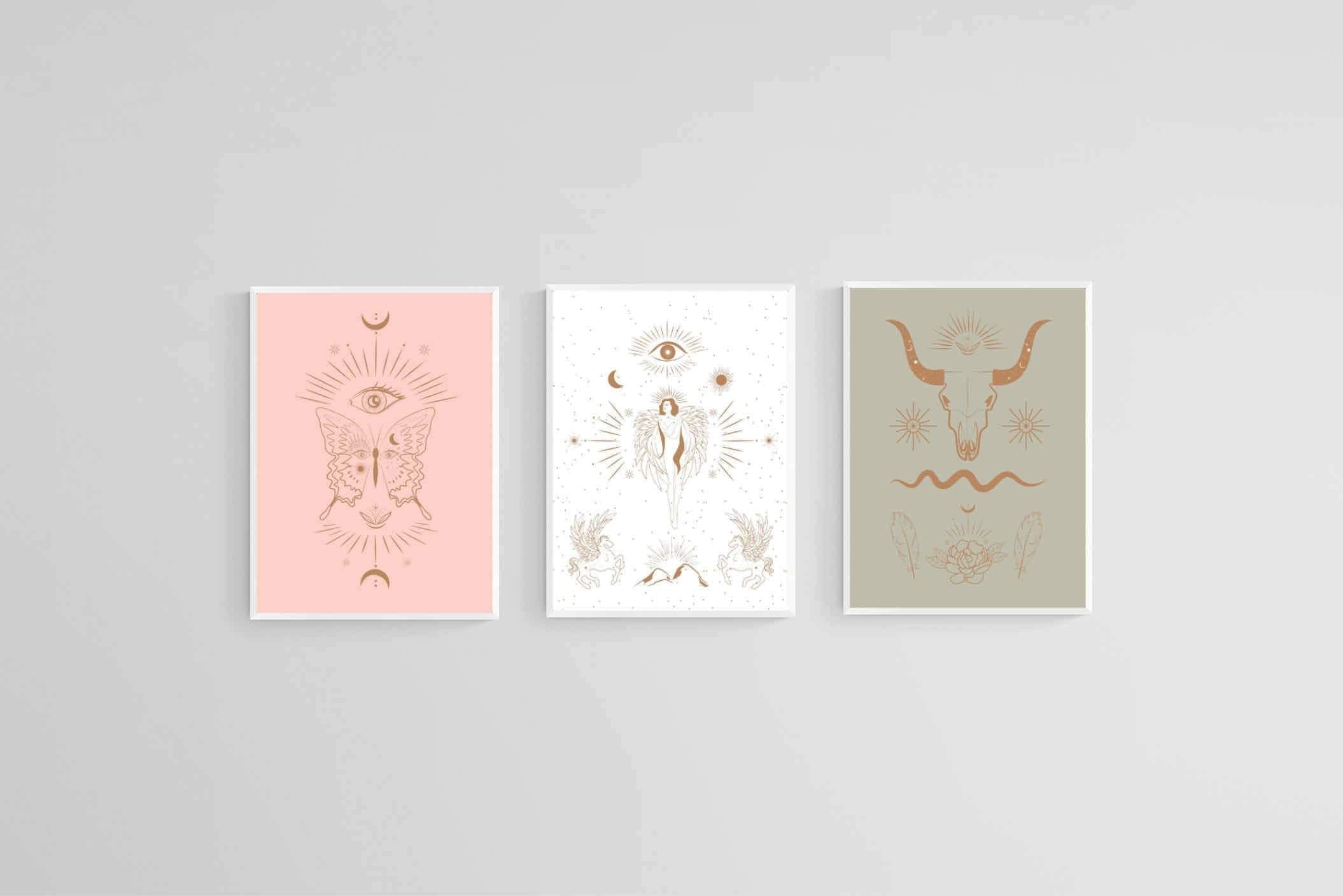 Mystical Set-Wall_Art-45 x 60cm (x3)-Mounted Canvas-White-Pixalot