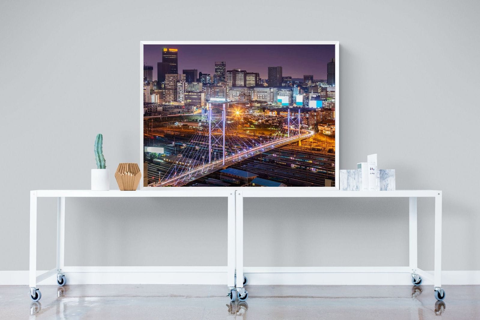 Nelson Mandela Bridge-Wall_Art-120 x 90cm-Mounted Canvas-White-Pixalot