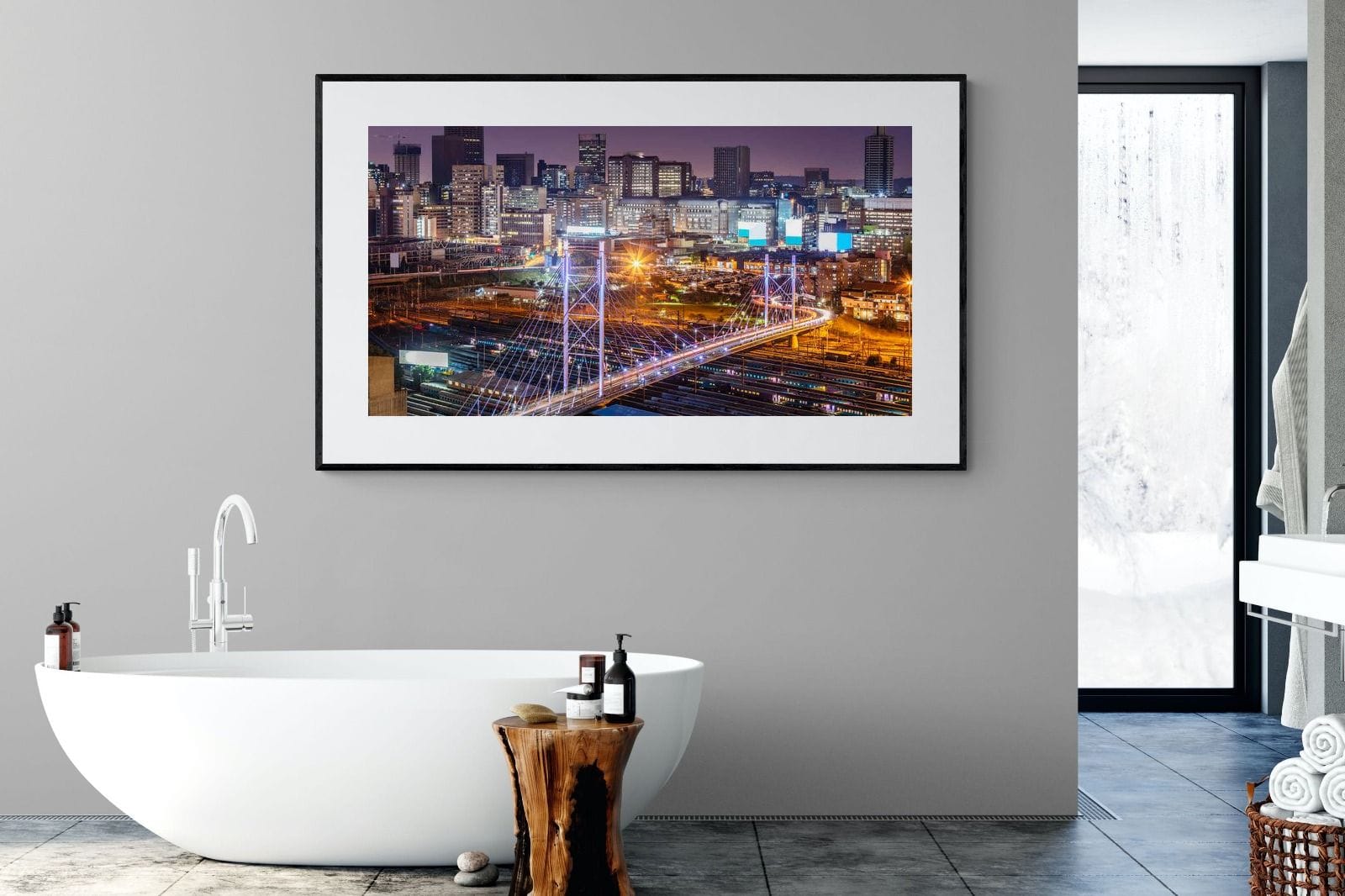 Nelson Mandela Bridge-Wall_Art-180 x 110cm-Framed Print-Black-Pixalot