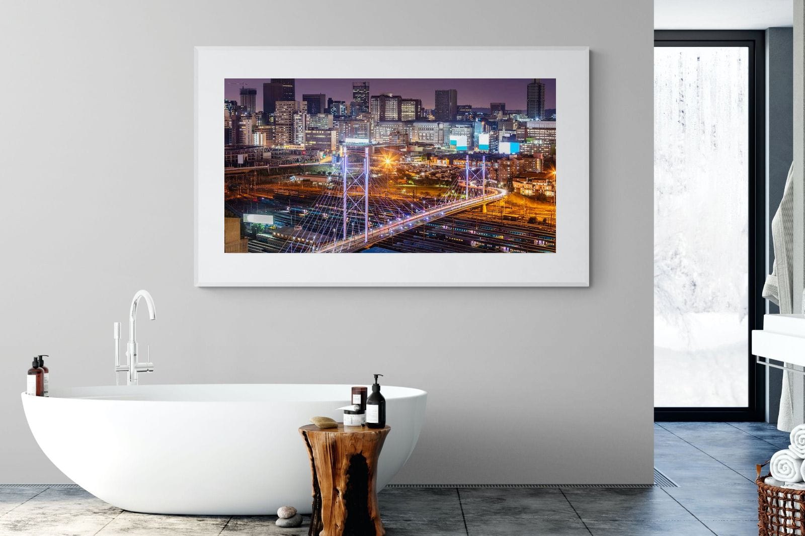 Nelson Mandela Bridge-Wall_Art-180 x 110cm-Framed Print-White-Pixalot