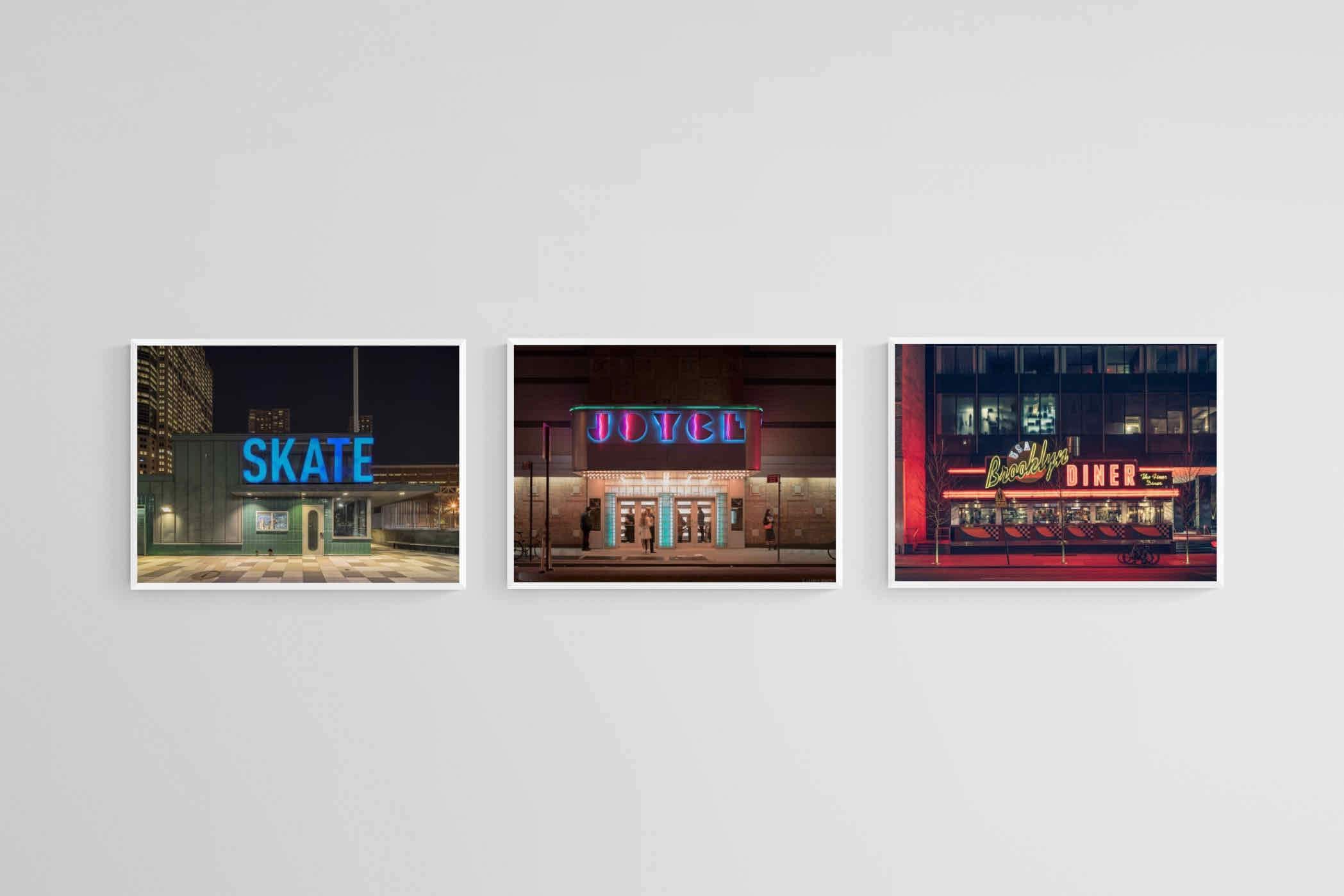 Neon Brooklyn Set-Wall_Art-60 x 45cm (x3)-Mounted Canvas-White-Pixalot