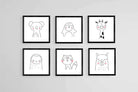 Noah's Arc Set-Wall_Art-30 x 30cm (x6)-Mounted Canvas-Black-Pixalot