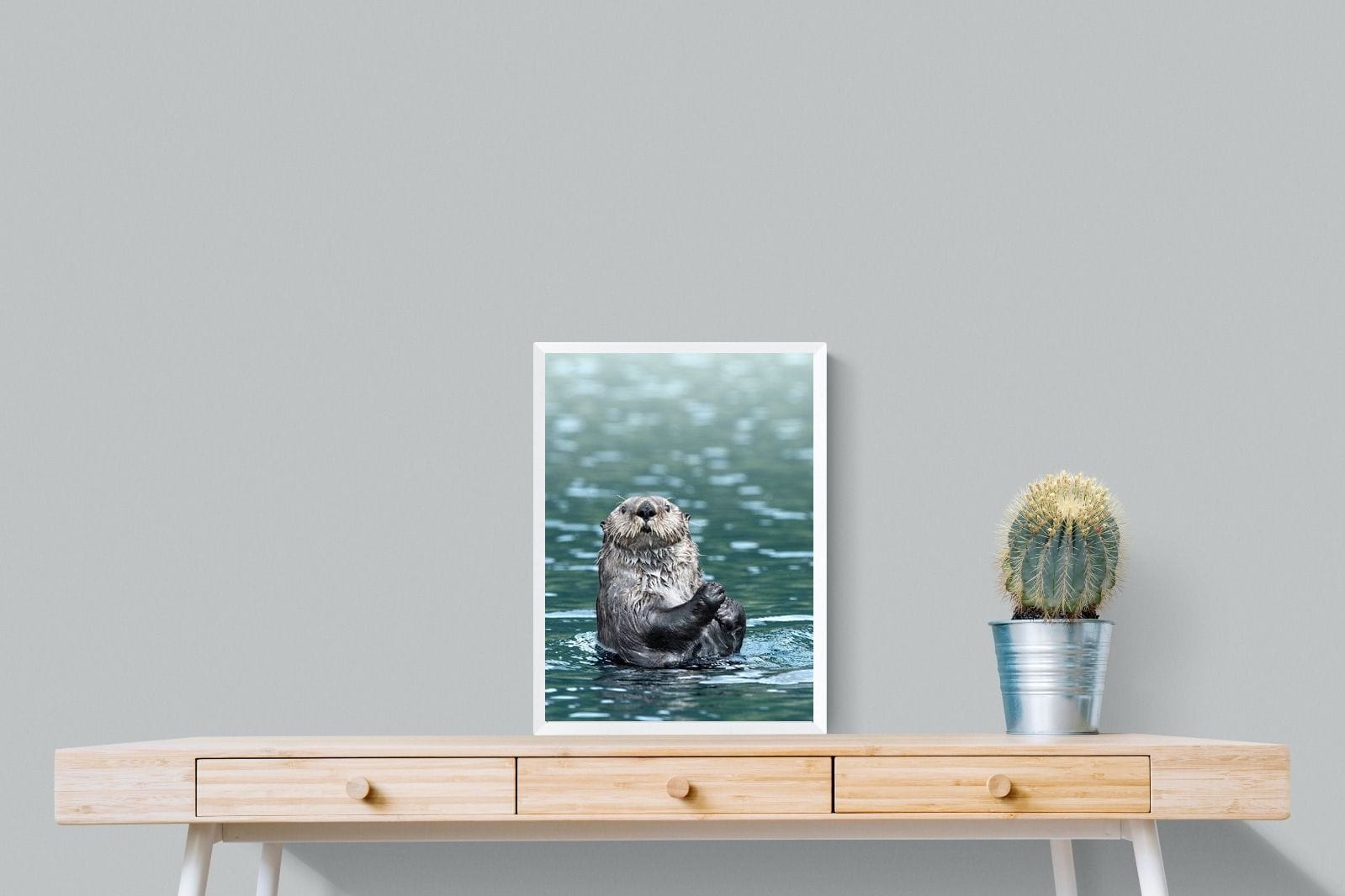 Otter-Wall_Art-45 x 60cm-Mounted Canvas-White-Pixalot