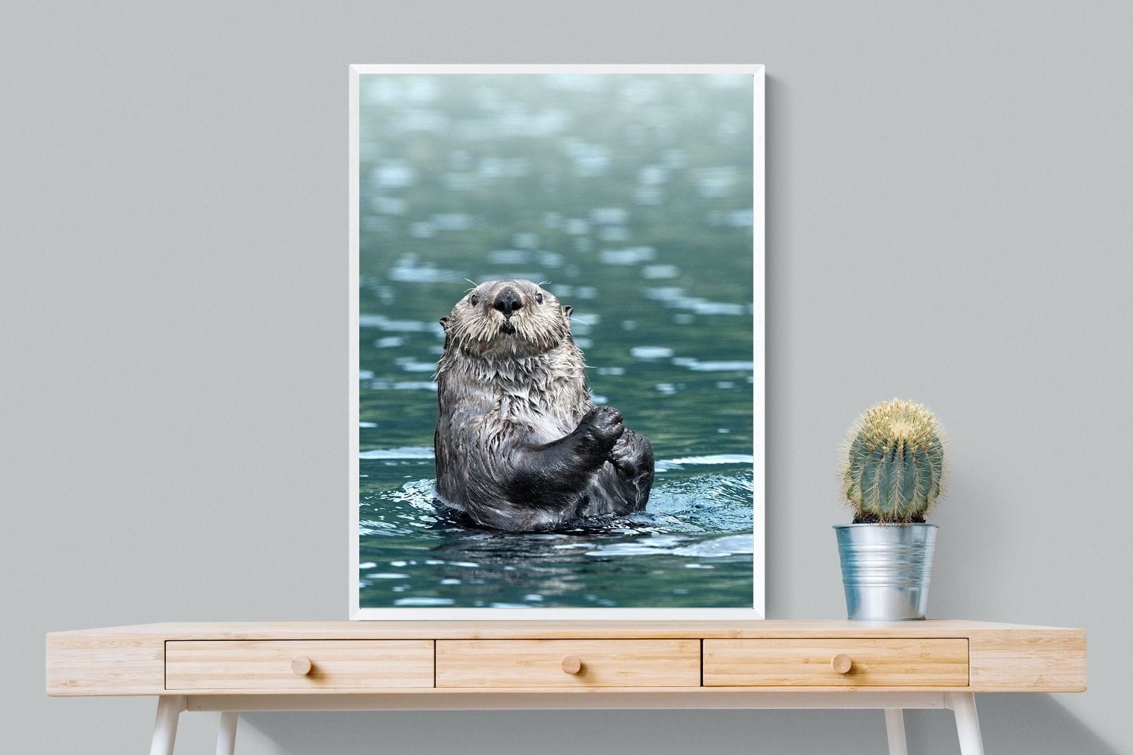 Otter-Wall_Art-75 x 100cm-Mounted Canvas-White-Pixalot