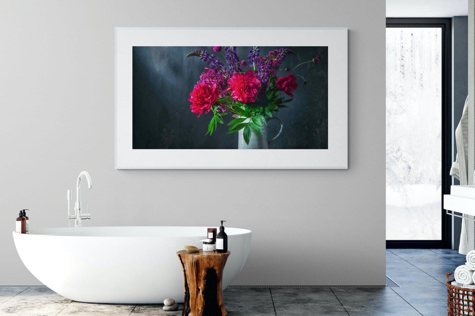 Peony & Lupin-Wall_Art-180 x 110cm-Framed Print-White-Pixalot