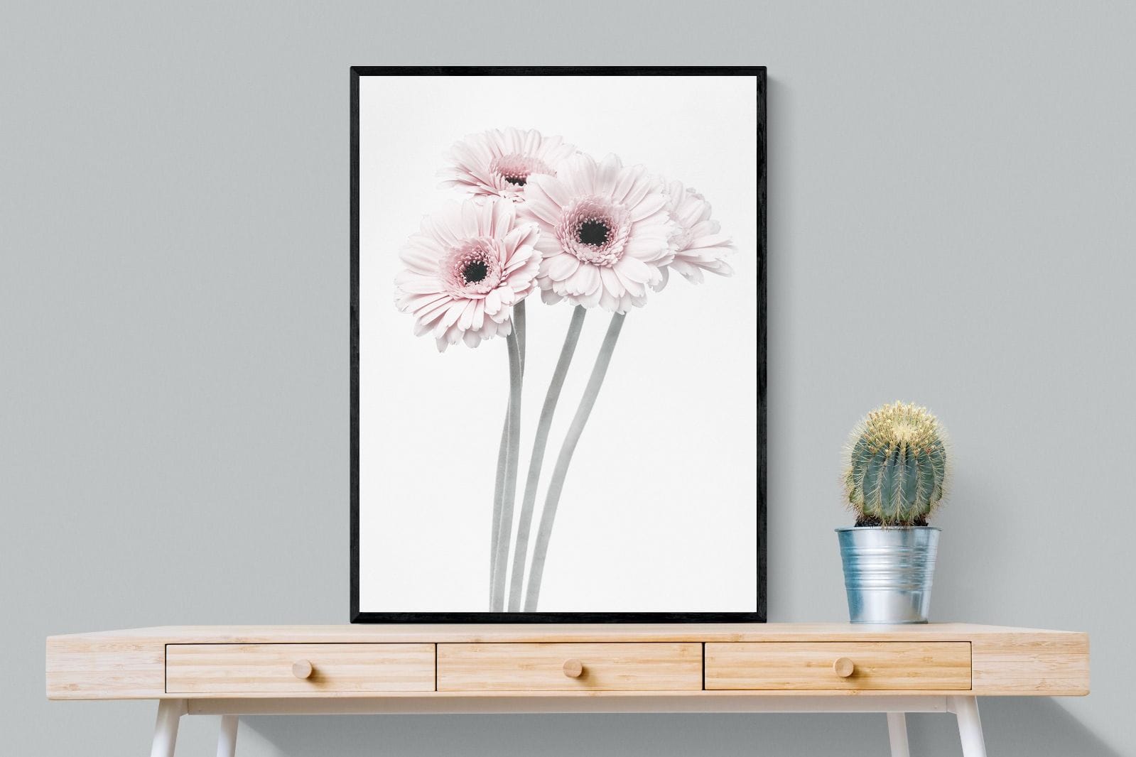 Perfect Pink Flowers-Wall_Art-75 x 100cm-Mounted Canvas-Black-Pixalot