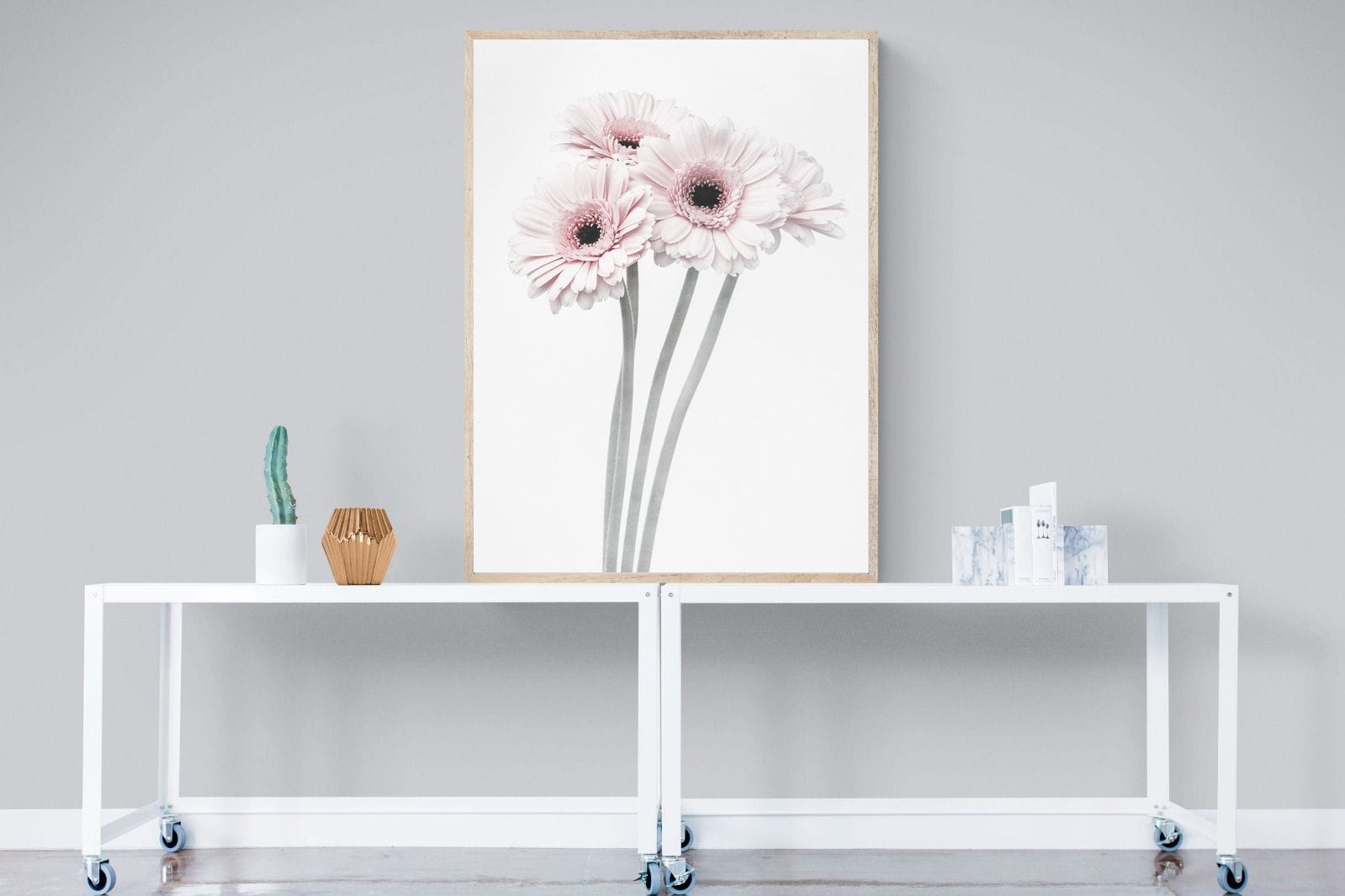 Perfect Pink Flowers-Wall_Art-90 x 120cm-Mounted Canvas-Wood-Pixalot