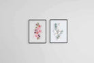 Petals Set-Wall_Art-45 x 60cm (x2)-Mounted Canvas-Black-Pixalot