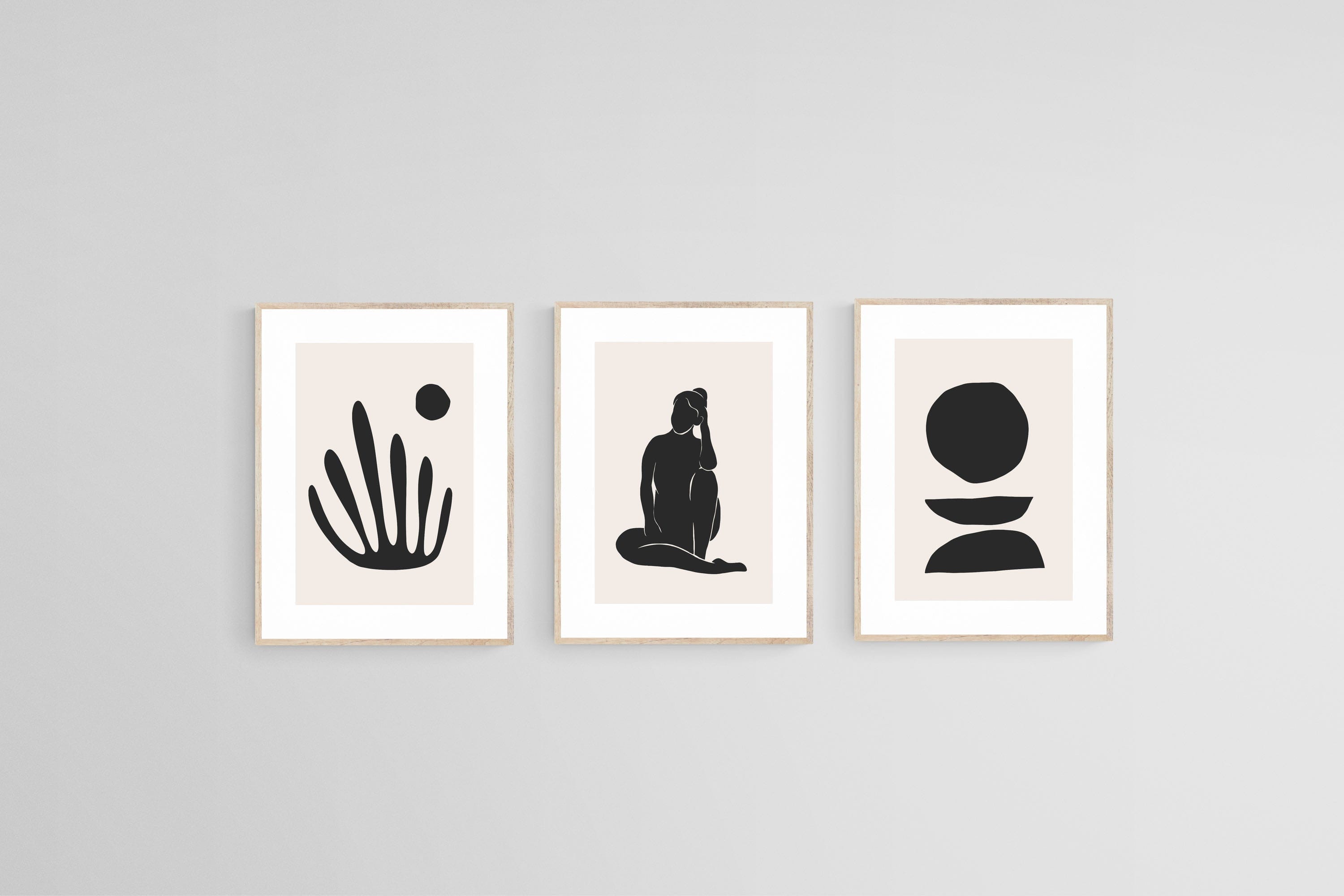 Poise Set-Wall_Art-45 x 60cm (x3)-Framed Print-Wood-Pixalot