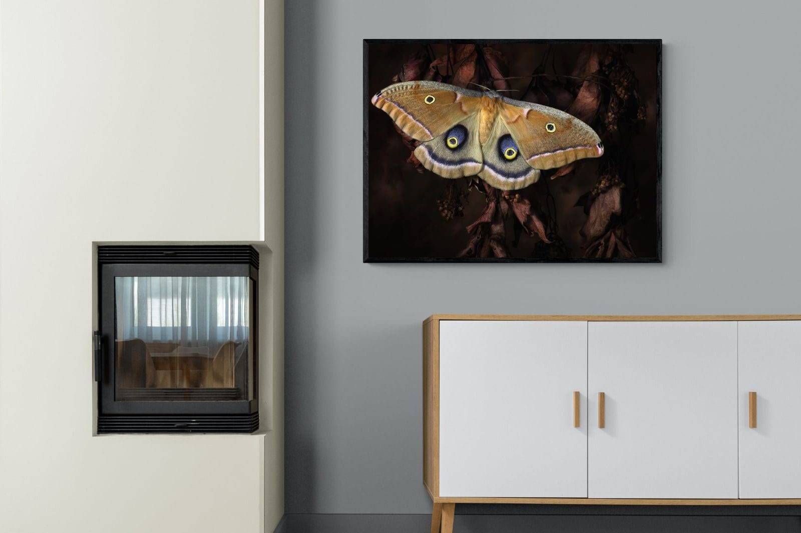 Polyphemus-Wall_Art-100 x 75cm-Mounted Canvas-Black-Pixalot