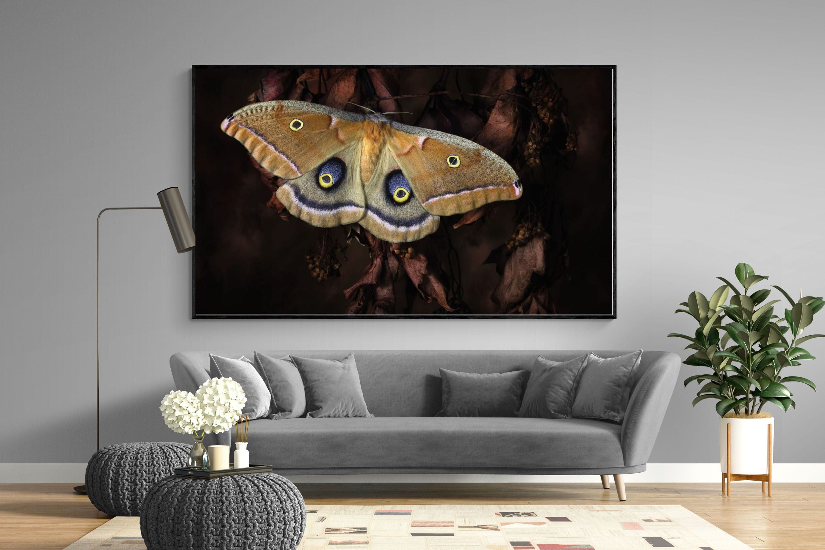 Polyphemus-Wall_Art-220 x 130cm-Mounted Canvas-Black-Pixalot