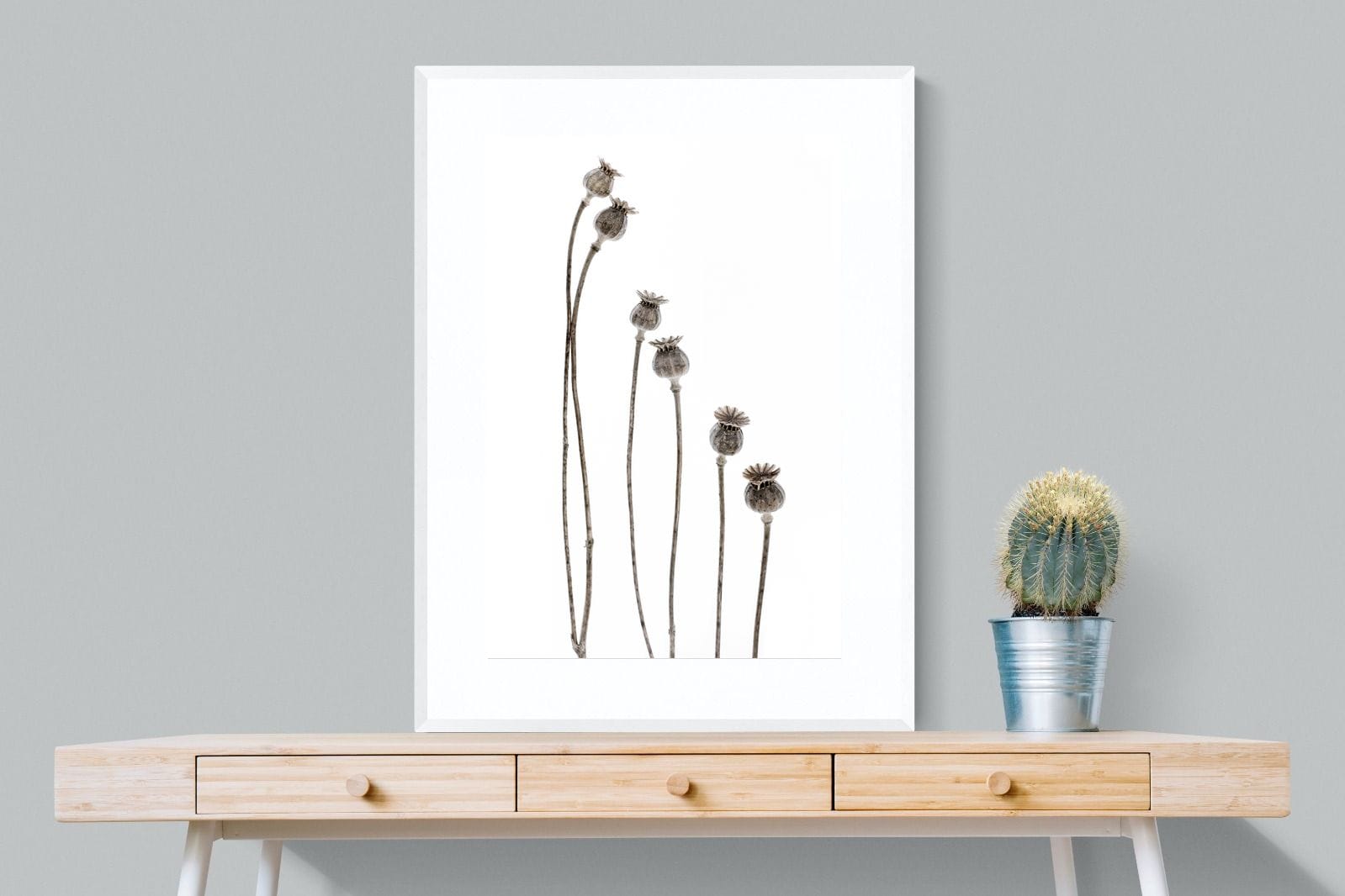 Poppy Pods-Wall_Art-75 x 100cm-Framed Print-White-Pixalot