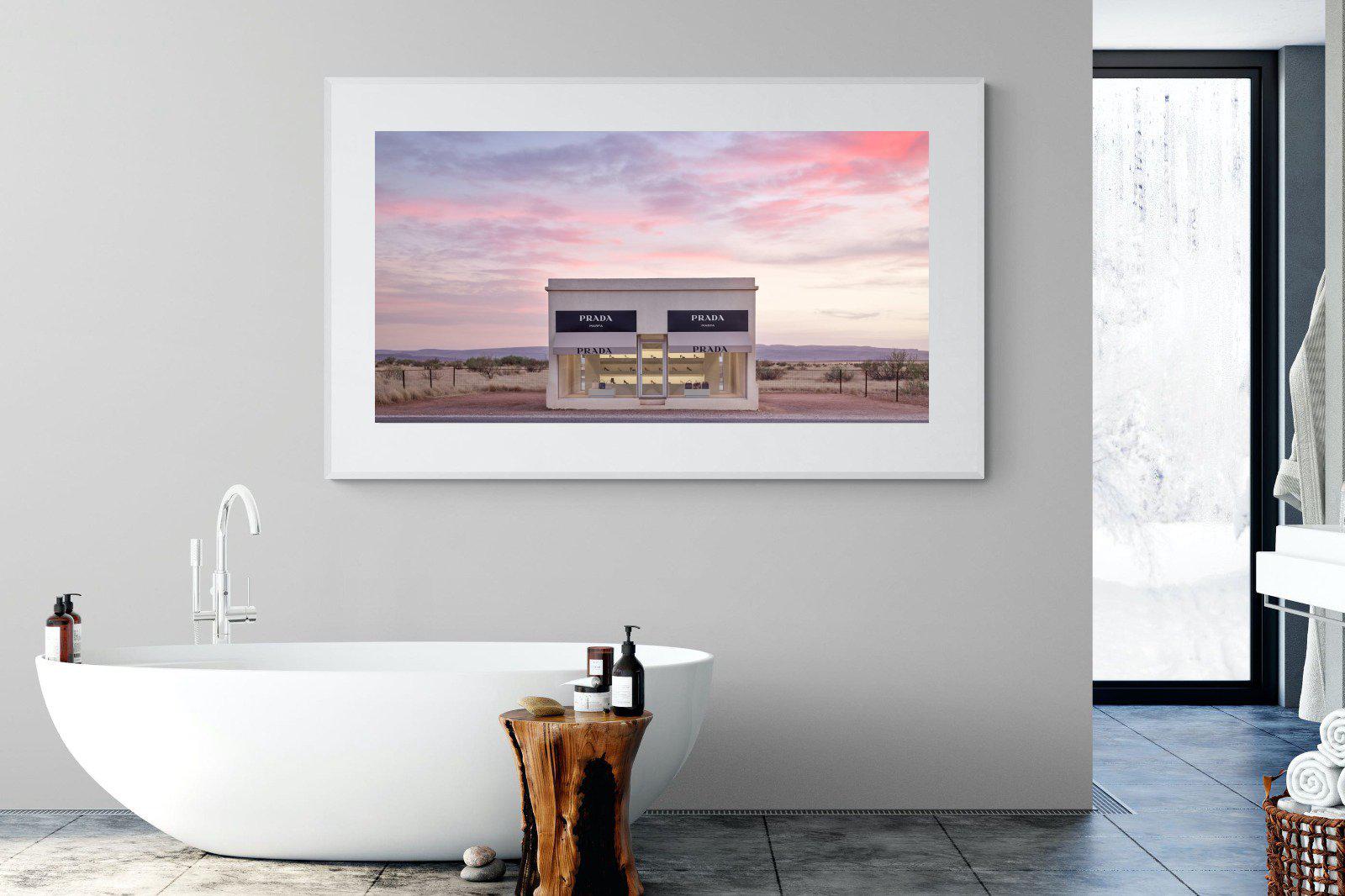 Prada Marfa-Wall_Art-180 x 110cm-Framed Print-White-Pixalot