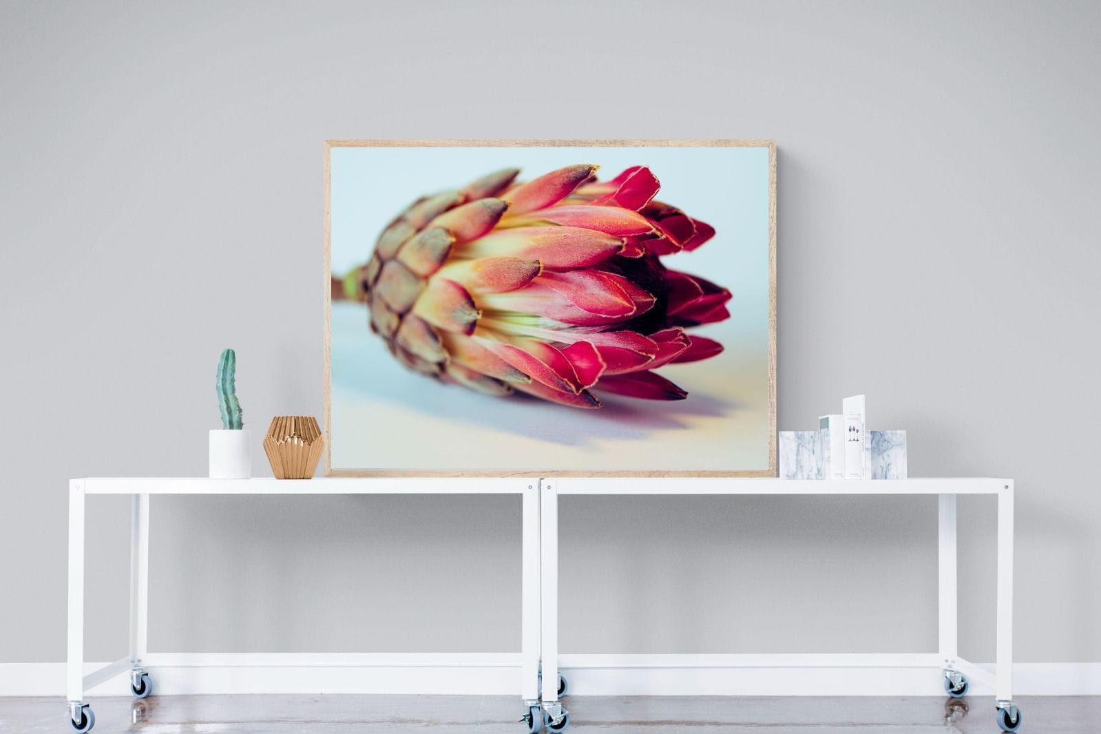 Protea Still Life-Wall_Art-120 x 90cm-Mounted Canvas-Wood-Pixalot