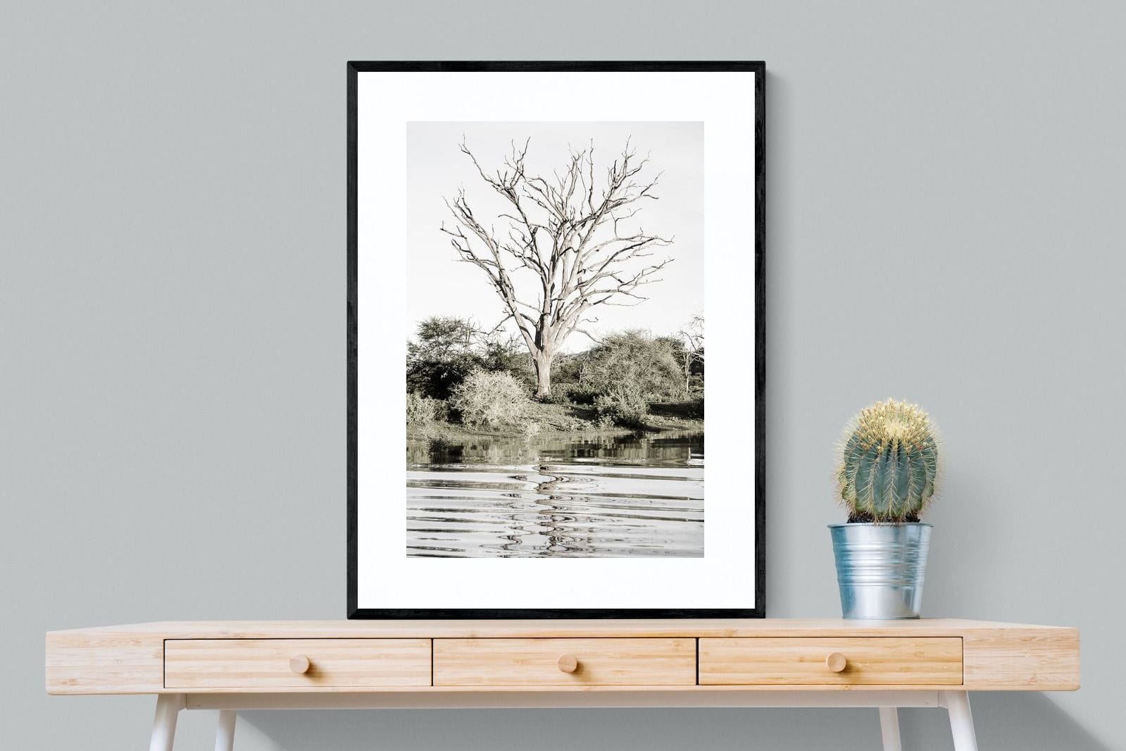 Reflective Ripples-Wall_Art-75 x 100cm-Framed Print-Black-Pixalot