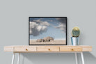 Rhino Mother & Calf-Wall_Art-80 x 60cm-Mounted Canvas-Black-Pixalot