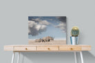 Rhino Mother & Calf-Wall_Art-80 x 60cm-Mounted Canvas-No Frame-Pixalot