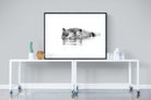 River Hippo-Wall_Art-120 x 90cm-Framed Print-Black-Pixalot